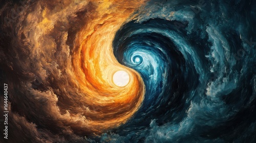 Wallpaper Mural Abstract Yin and Yang Artwork with Swirling Colors Torontodigital.ca