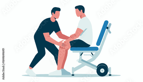 Flat vector illustration of a physical therapist