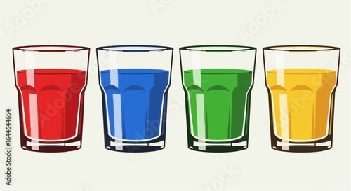 Colorful Glasses with Bright Liquids