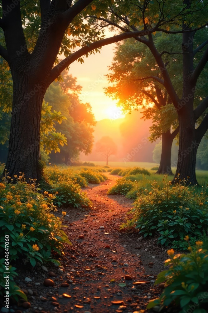 Naklejka premium Serene sunrise illuminates a tranquil space, perfect for quiet contemplation and prayer; peaceful atmosphere, spiritual awakening , yoga, church, judaism