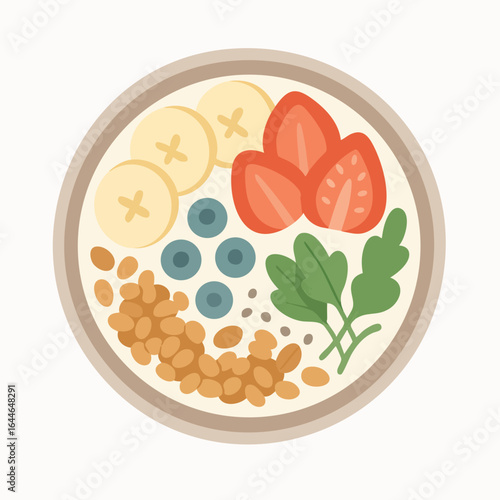 Healthy and Colorful Breakfast Smoothie Bowl.