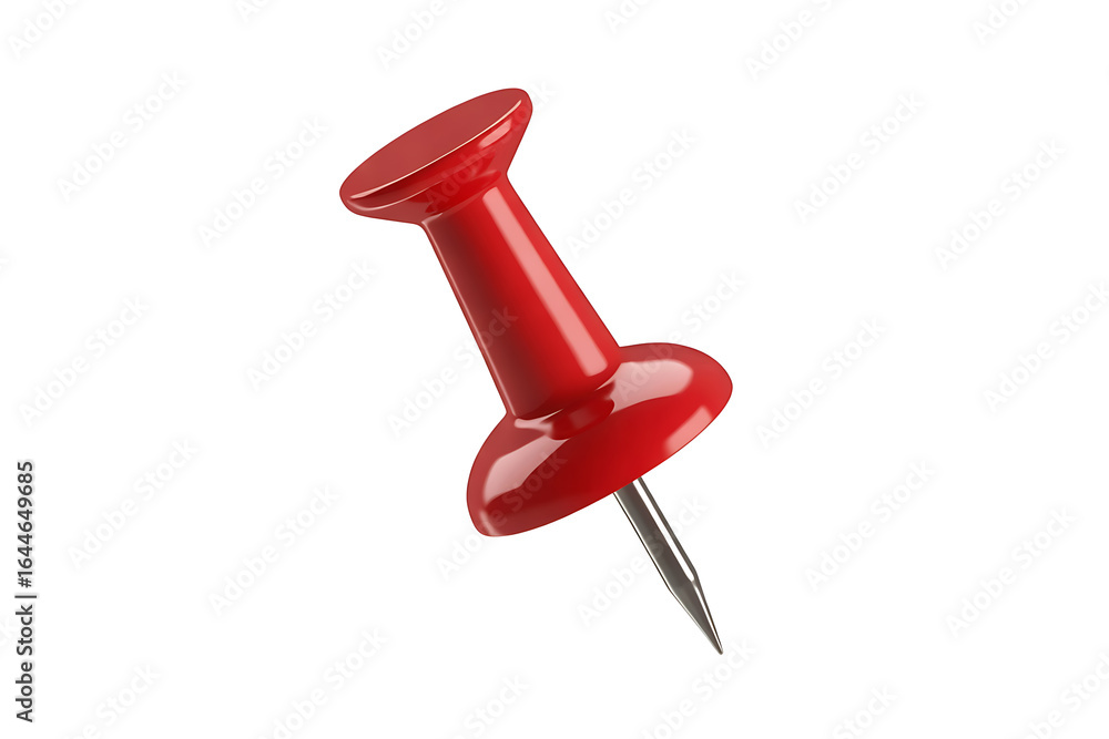 Red pushpin isolated on white background Red pushpin isolated on white background