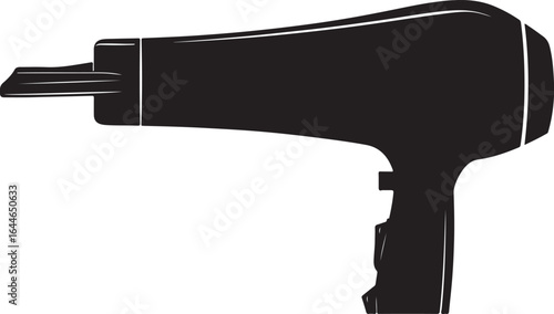 Black electric hair dryer gun tool isolated on white background