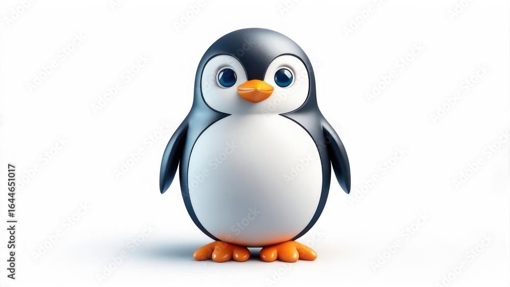 Fototapeta premium Cute penguin on white background