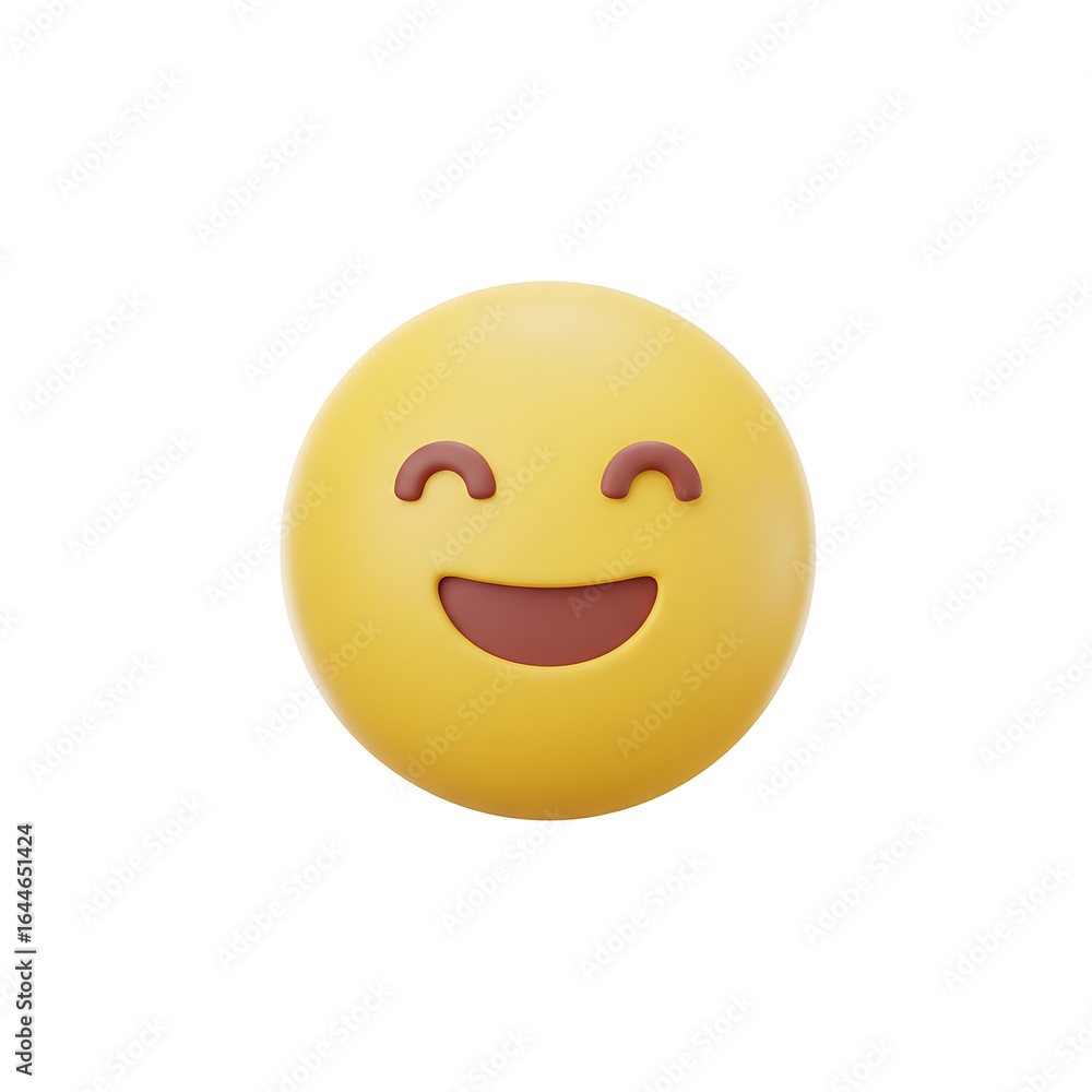 Cheerful emoji face with wide smile Cheerful emoji face with wide smile