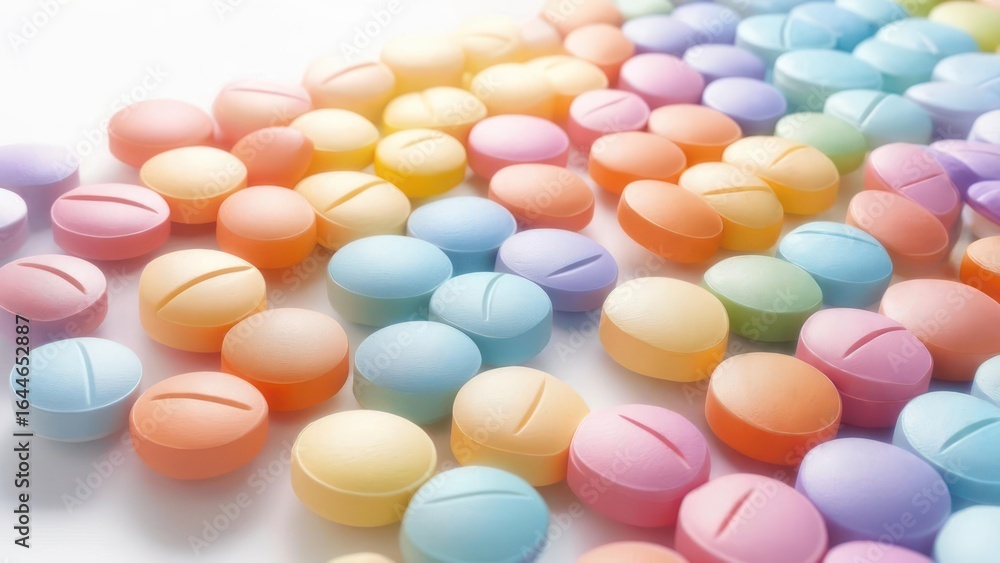 Fototapeta premium Colorful pills in a rainbow gradient