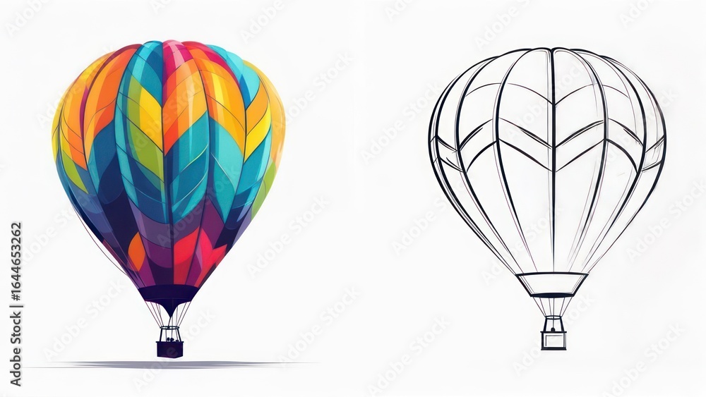 Obraz premium Colorful hot air balloon illustration