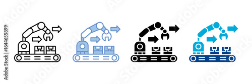 Production Flow  Icon Set Multiple Style Collection
