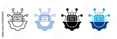 Control System Icon Set Multiple Style Collection
