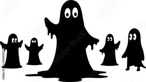 Cute Spooky Ghost Silhouettes