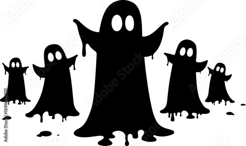 Cute Spooky Ghost Silhouettes