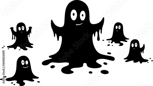 Cute Spooky Ghost Silhouettes
