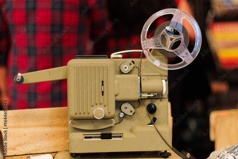 Fototapeta premium View of old film and television cameras from the 1970s and 1980s.