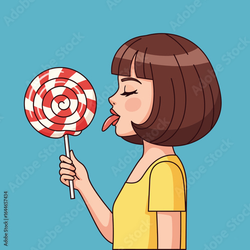 woman with lollipop