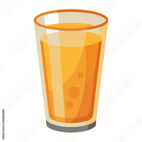 Glass of orange juice isolated on white background