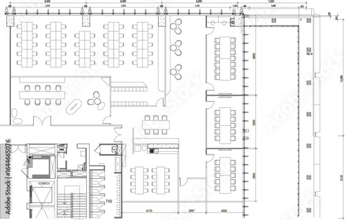 2D Interior Furniture Layout Plan of Office and Meeting Room Vector