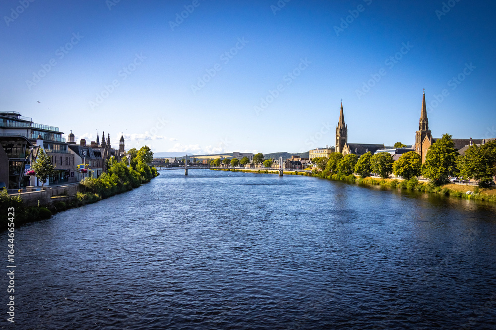 Naklejka premium Inverness, River Ness, Highlands, Scotland, uk, Europe