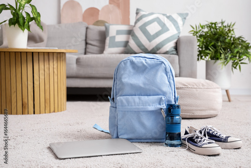 Backpack with water bottle,...