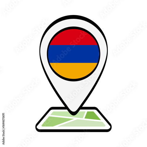Free Download Armenia Location Pin Armenia Flag on a Tablet Map - GFXLoad