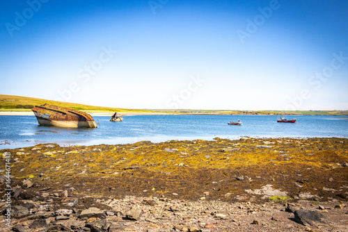 Fotografía ship wreck, scapa flow, churchill barriers, orkney islands, orkneys, scotland uk