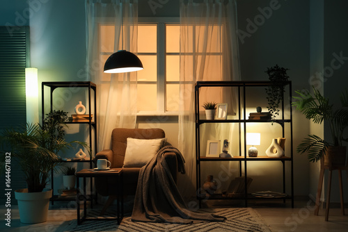 Cozy living room interior w...
