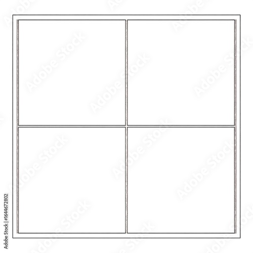 Blank, four-sectioned grid