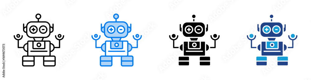 Robot icon set multiple style collection Robot icon set multiple style collection