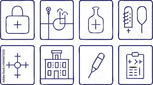 Hand Drawn Icons for Medical and Healthcare Concepts