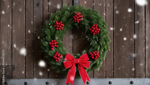 Wallpaper Mural Karangan Bunga Natal di Pintu Depan Torontodigital.ca