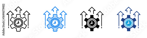 Efficiency icon set multiple style collection