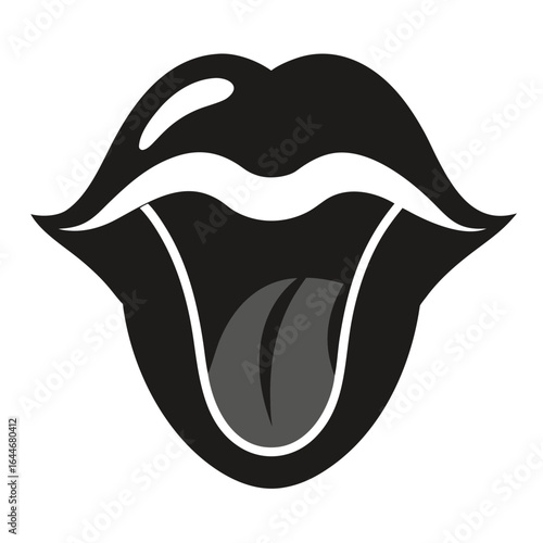Tongue vector silhouette illustration isolated on white background
