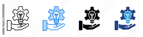 Innovation icon set multiple style collection