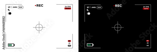 Dual Camera Viewfinder UI Mockup – White & Black Interface Design