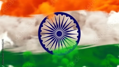 indian flag or indian tiranga flag blur color splash graphic design texture mock up,india,indian republic day or independence day celebration concept,white background See