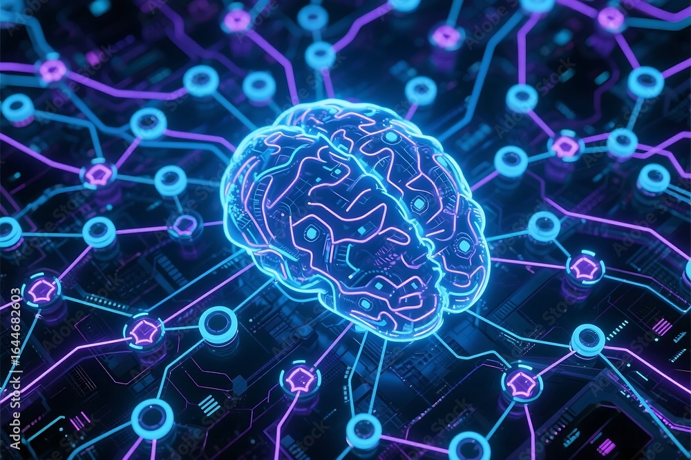 Obraz premium Futuristic mind networks