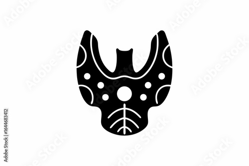 Thyroid icon vector silhouette illustration isolated on white background