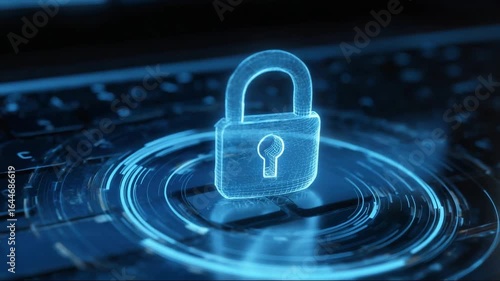 Wallpaper Mural Digital padlock overlaying keyboard representing cybersecurity concept, representing the concepts of information security, encrypted security interface    Torontodigital.ca