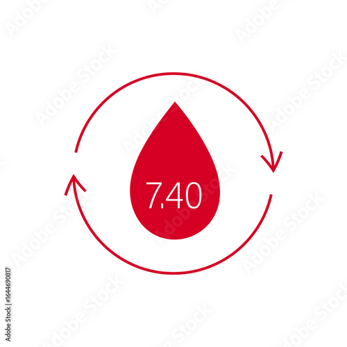 Ph blood icon. Human blood drop symbol. Medical Flat Vector illustration.