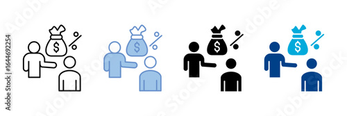 Creditor Icon Set Multiple Style Collection