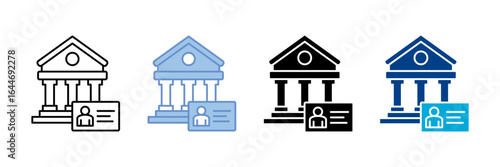 Bank Account Icon Set Multiple Style Collection