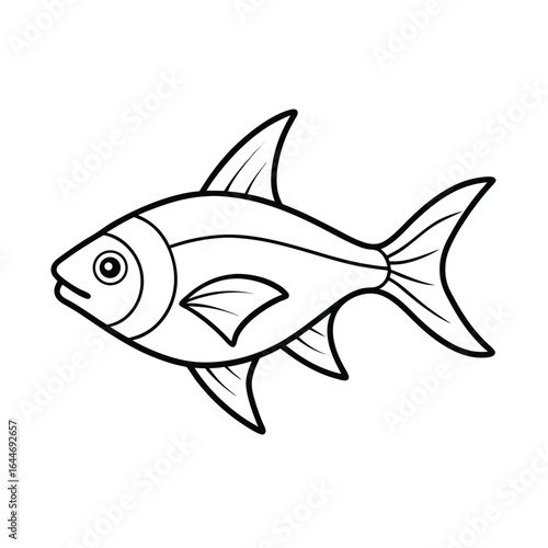 elegant vector outline of a rummy nose tetra smo.eps