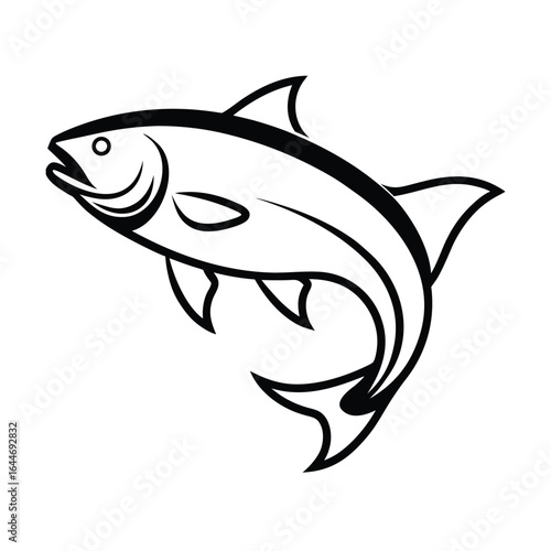 elegant vector outline of an atlantic salmon smo.eps