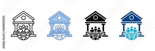 Social Banking Icon Set Multiple Style Collection