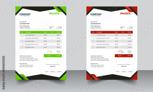 Clean Green and White Invoice Template – Corporate Business Layout