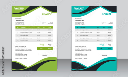 Clean Green and White Invoice Template – Corporate Business Layout