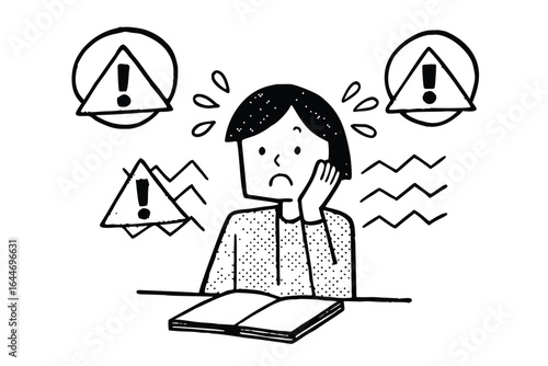 Man stressed by email notifications and computer problems