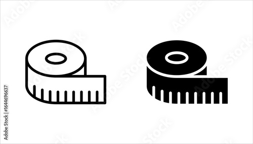 Measure tape line icon set. Outline measuring symbol. vector illustration on white background