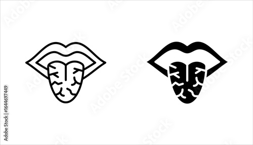 Dry mouth icon set. Dehydration habits. Xerostomia. Diabetes symptom. vector illustration on white background