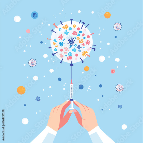 Covid-19 vaccination campaign concept vector illustration