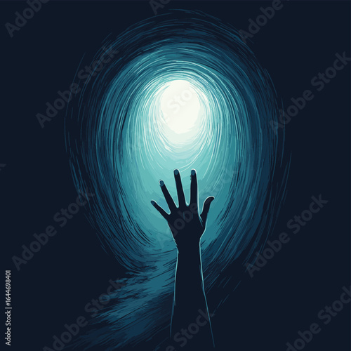 Light in the end concept illustration